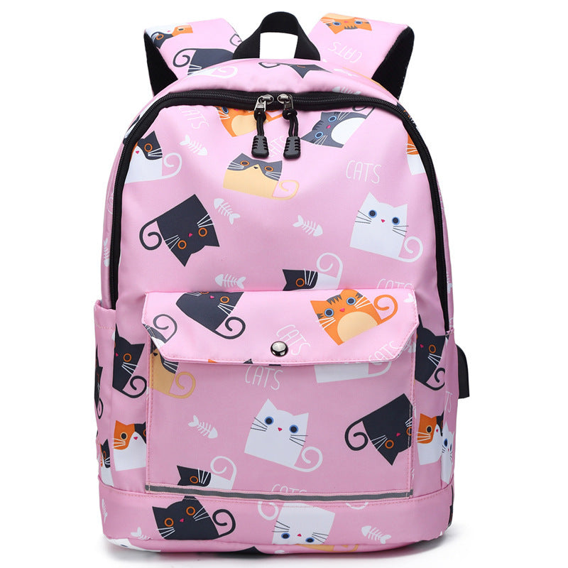 Sac à dos femme Sac à dos ordinateur Sac d'école rechargeable
