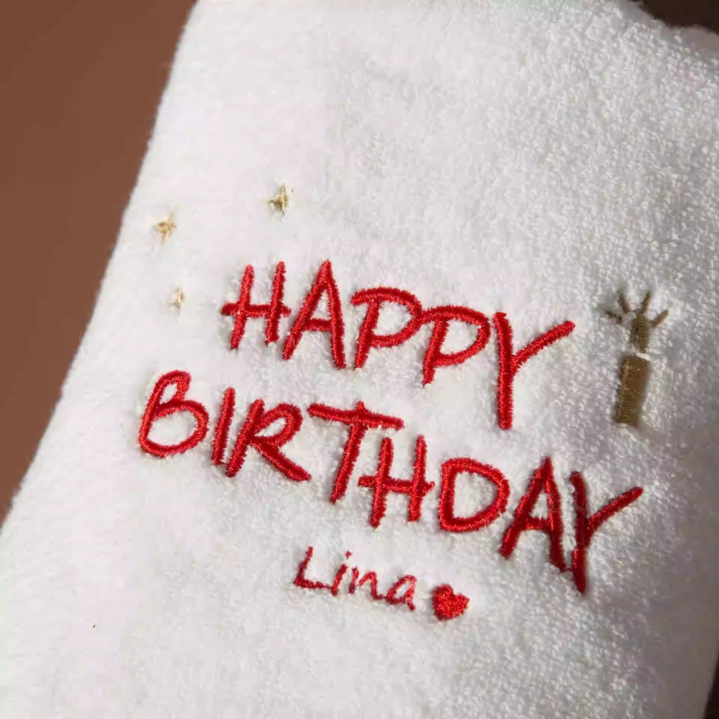 Bordado Creativo Regalo Toalla Personalizada Algodón Nombre Cumpleaños DIY