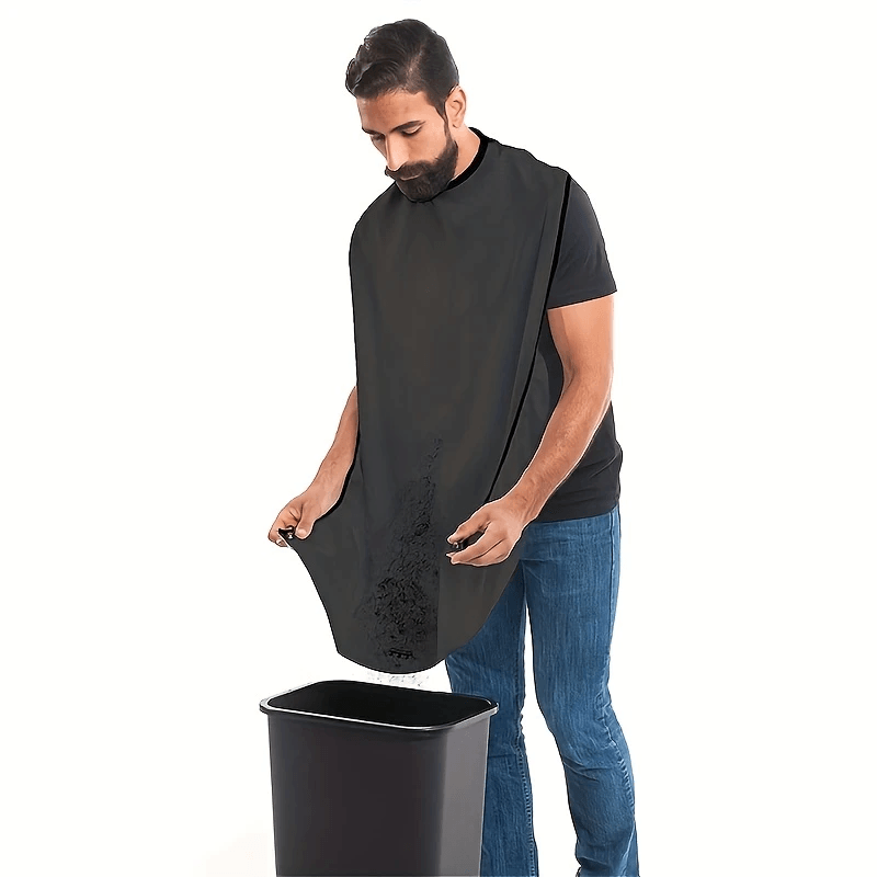 Men's Beard Shaving Apron – Hair Catcher Bib & Shaving Organizer, Easy Bathroom Cleanup, Grooming Gift for Him