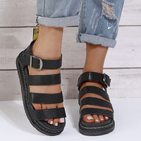 Buckle Sandals Flat Platformthick Shoes