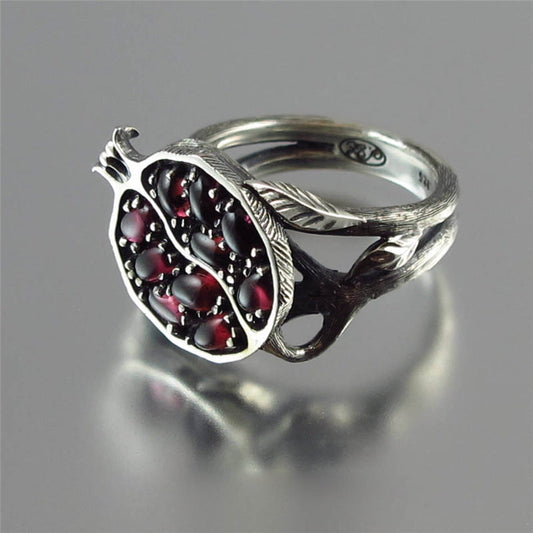 Bague grenat rouge