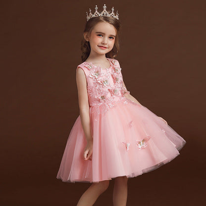Carisa girls' dress children's mesh skirt