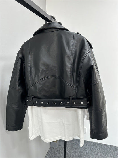 Blouson de moto en textile court