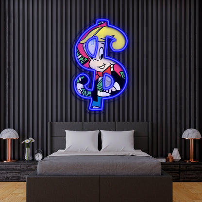 UV Printed Neon Richie Rich , Richie RichNeon Wall Art, Neon Light Sign, UV Print Neon Sign
