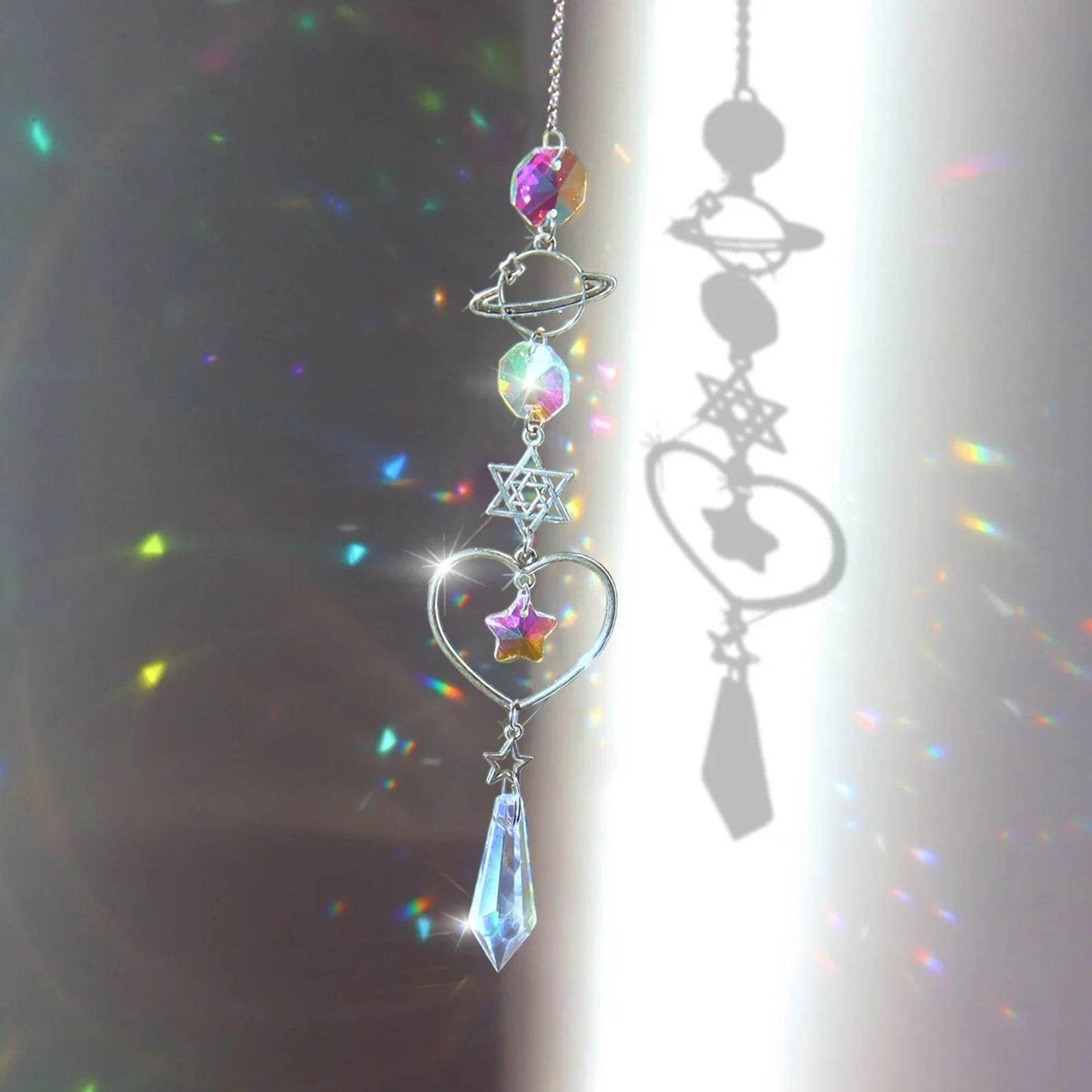 Crystal Wind Chime Rainbow Maker Sun Catcher – Hanging Prism Light Décor