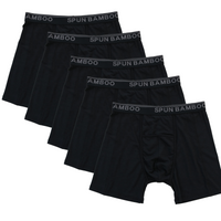 Men’s Bamboo Boxer Briefs 5-Pack – Soft, Breathable, Underwear with All-Day Support (Black)
