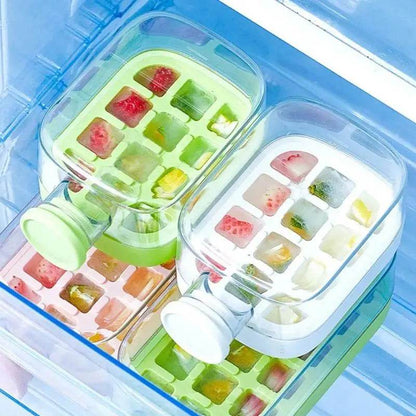 2-in-1 Ice Cube Tray & Water Bottle – Portable High-Capacity Ice Maker Mold for Home & Kitchen Summer Use
