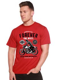 T-shirt graphique Forever Two Wheel à manches courtes en viscose de bambou et coton biologique pour homme