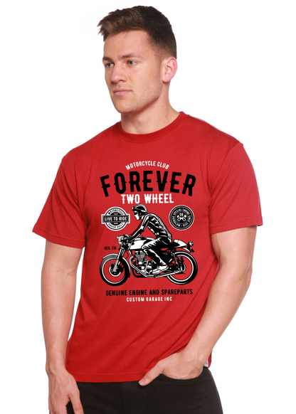 T-shirt graphique Forever Two Wheel à manches courtes en viscose de bambou et coton biologique pour homme