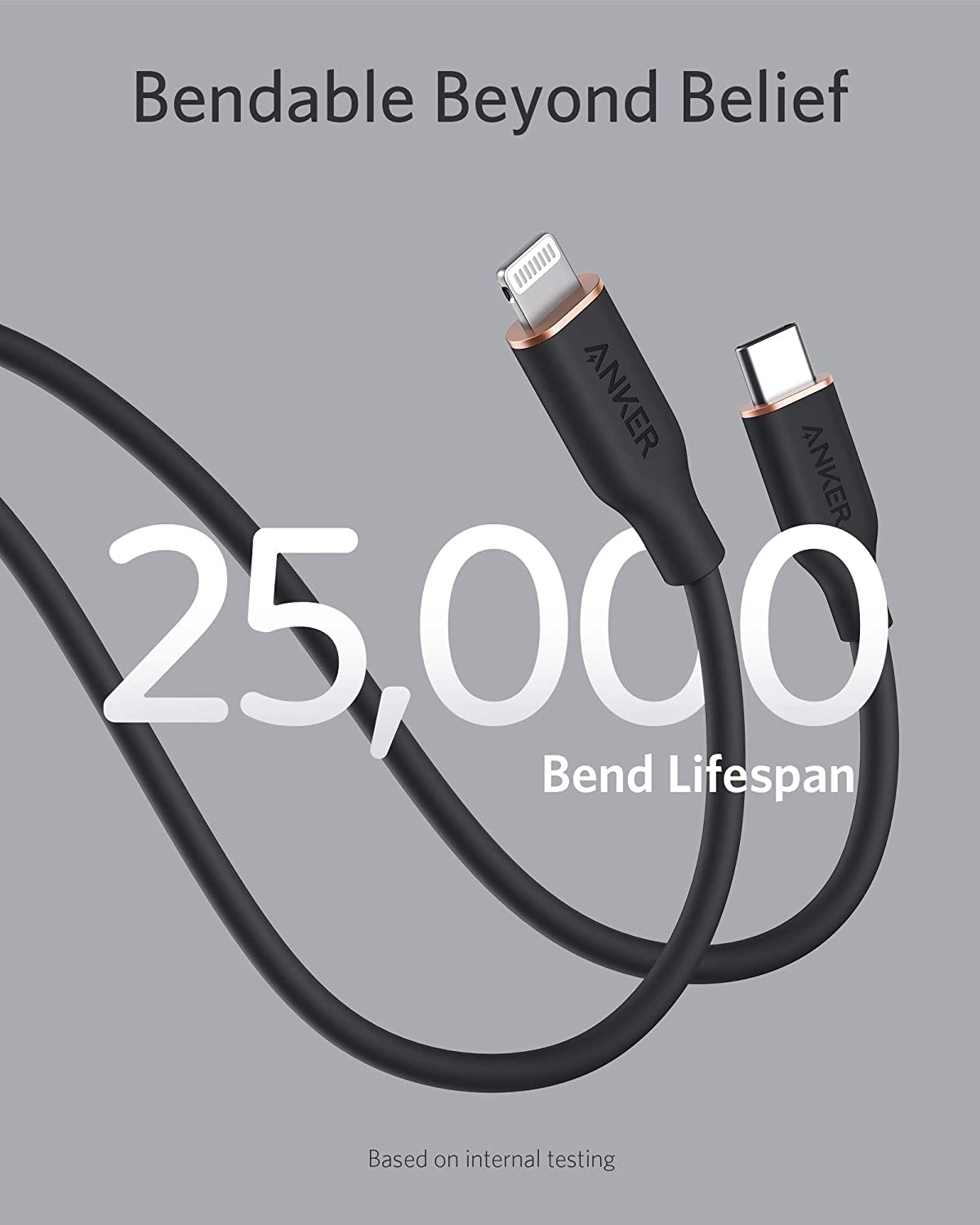 Anker <b>641</b> Cable USB-C a Lightning (Flow, 0.9 m de silicona)