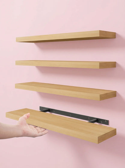 Lot de 4 étagères flottantes – Étagères murales de 40 cm avec supports invisibles