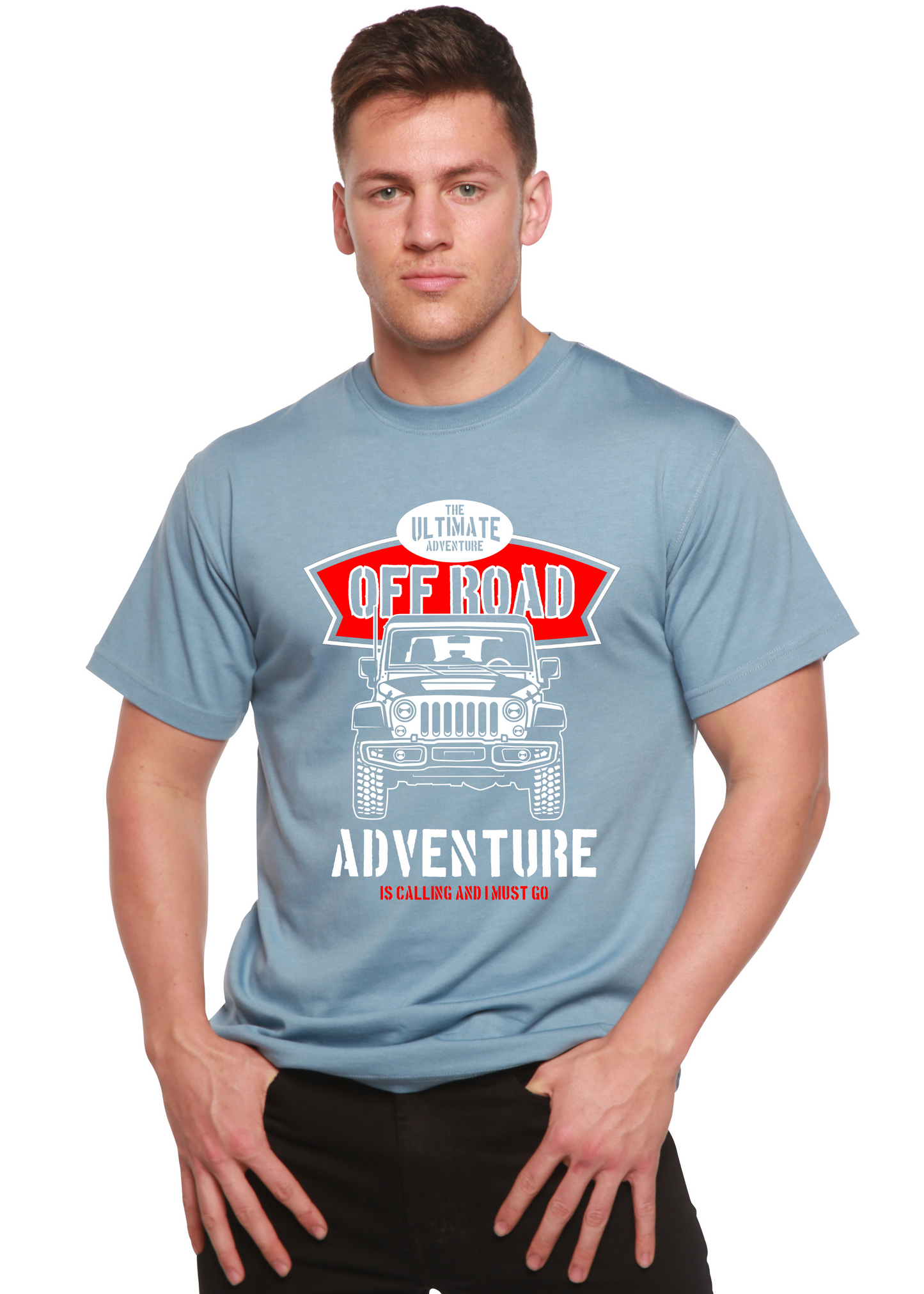 T-shirt graphique Off Road Spun Bamboo® à manches courtes en viscose de bambou/coton biologique pour homme