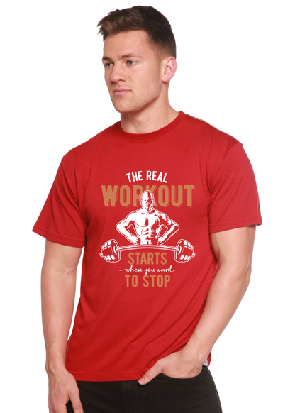 T-shirt graphique à manches courtes en bambou viscose/coton biologique The Real Workout pour hommes
