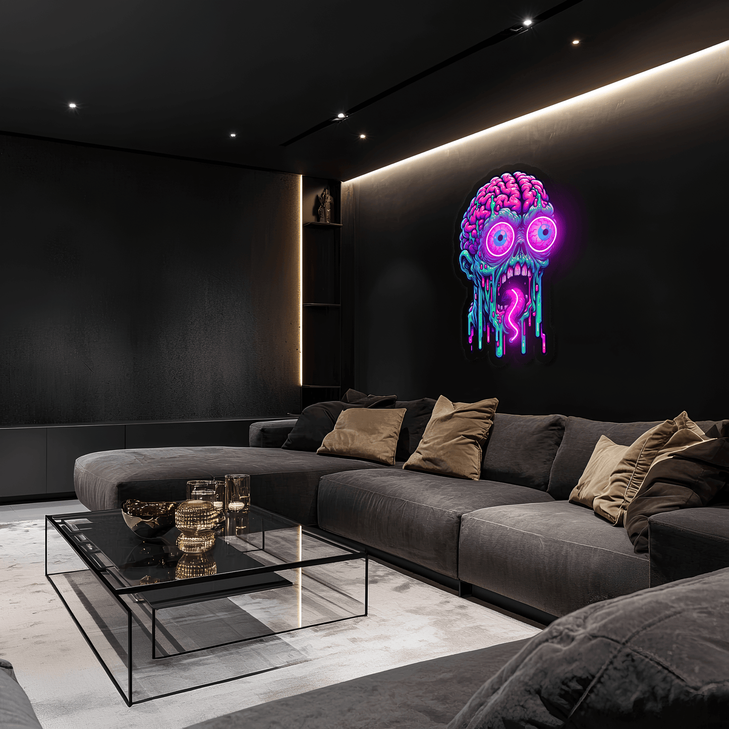 UV Printed Skull Neon Sign, Neon Wall Art, Neon Light Sign, Custom Neon Sign