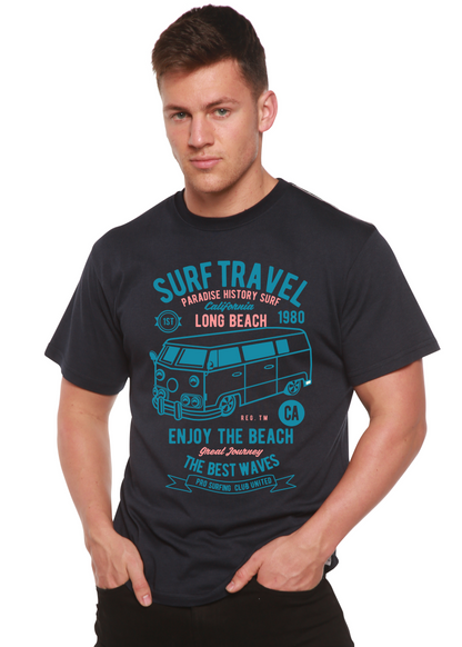 T-shirt graphique à manches courtes en bambou viscose/coton bio Surf Travel Spun Bamboo® pour homme