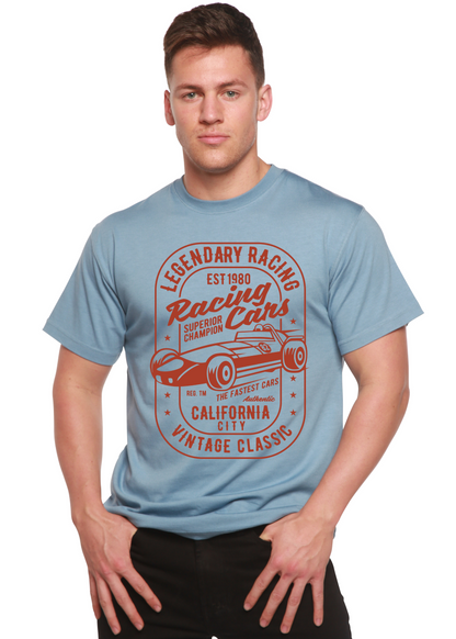 T-shirt à manches courtes en bambou-viscose et coton biologique pour homme avec motif « Voitures de course légendaires »