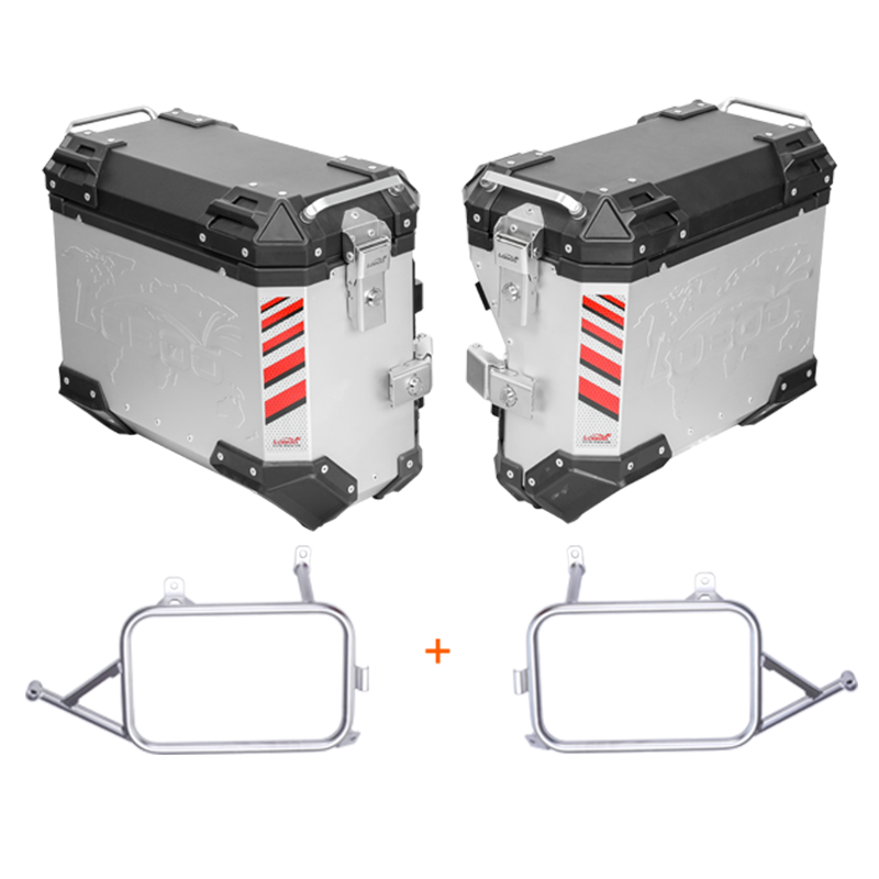 LOBOO Aluminum Side Panniers, Top Case & Mounting Rack System for CFMOTO 800MT (2021-)