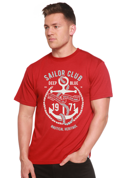 Camiseta Gráfica de Manga Corta de Bambú Viscosa/Algodón Orgánico Spun Bamboo® para Hombre de Sailor Club