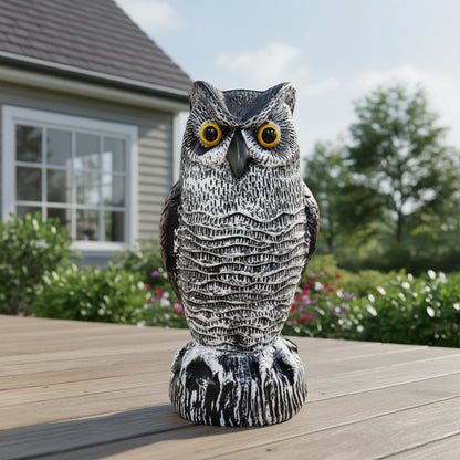 Owl Bird Repellent Decoy Set of 2 Realistic Garden Pest Deterrent