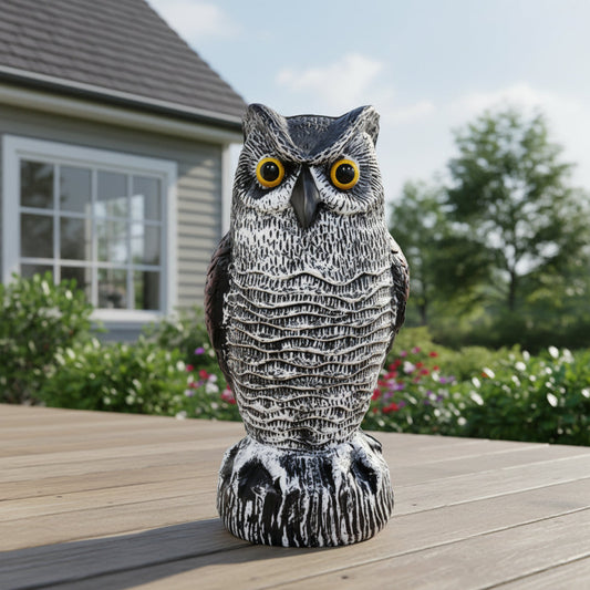 Owl Bird Repellent Decoy Set of 2 Realistic Garden Pest Deterrent
