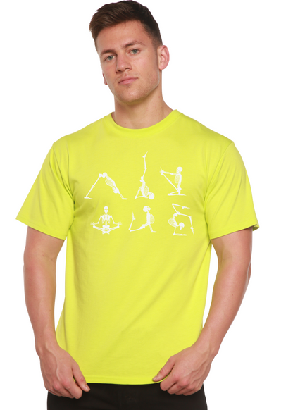 T-shirt graphique à manches courtes pour homme en bambou, viscose et coton biologique avec squelette d'Halloween Namaste