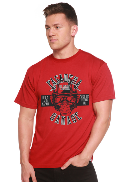 Camiseta Gráfica de Manga Corta de Viscosa de Bambú/Algodón Orgánico para Hombre Pasadena Garage