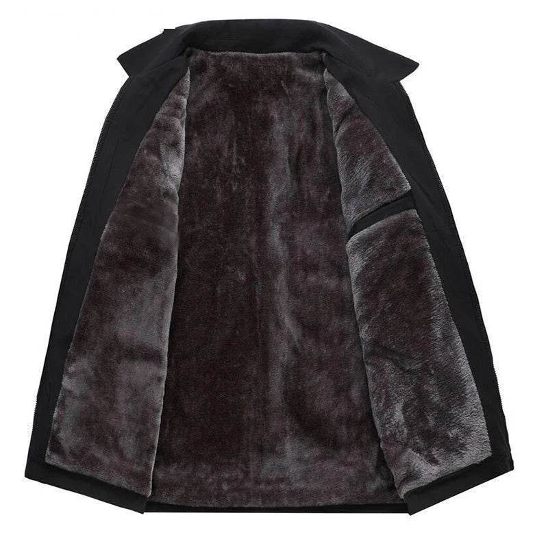 Luxury Men’s Warm Fleece Jacket – Windproof, Rainproof, and Snowproof Overcoat