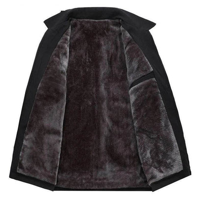 Luxury Men’s Warm Fleece Jacket – Windproof, Rainproof, and Snowproof Overcoat