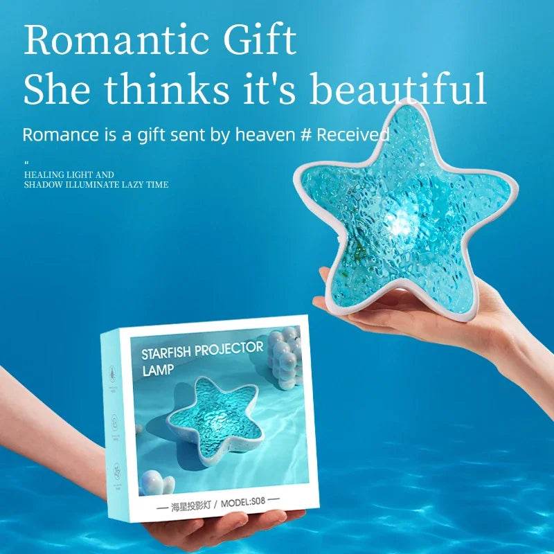 Starry Glow: Starfish LED Projector Lamp