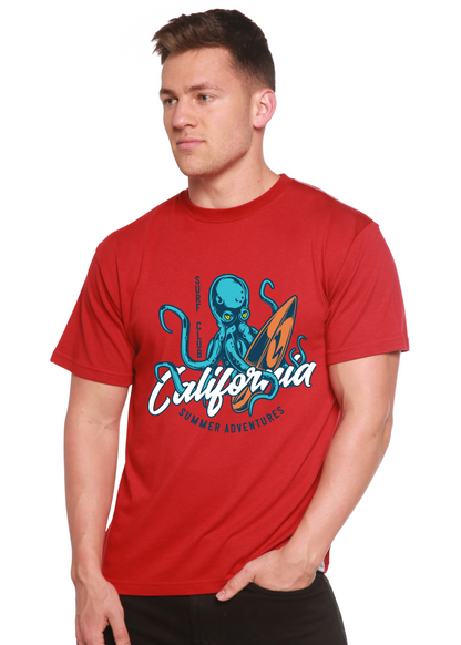 T-shirt graphique à manches courtes en bambou-viscose/coton biologique pour homme California Summer Adventures