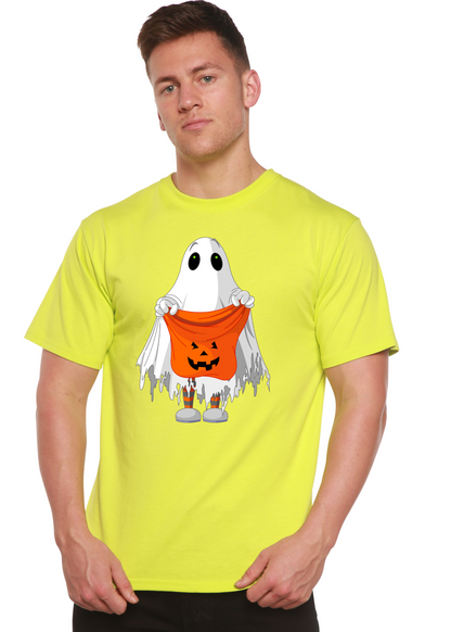 Camiseta Gráfica de Manga Corta para Hombre "Boo Halloween" de Viscosa de Bambú/Algodón Orgánico