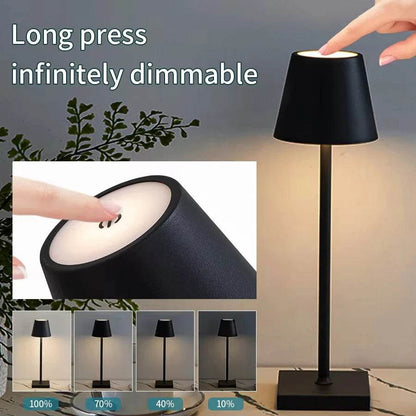 LED USB Rechargeable Desk Lamp – Portable Wireless Touch Light, Waterproof Ambiance Lamp for Bedroom, Office & Outdoor Use