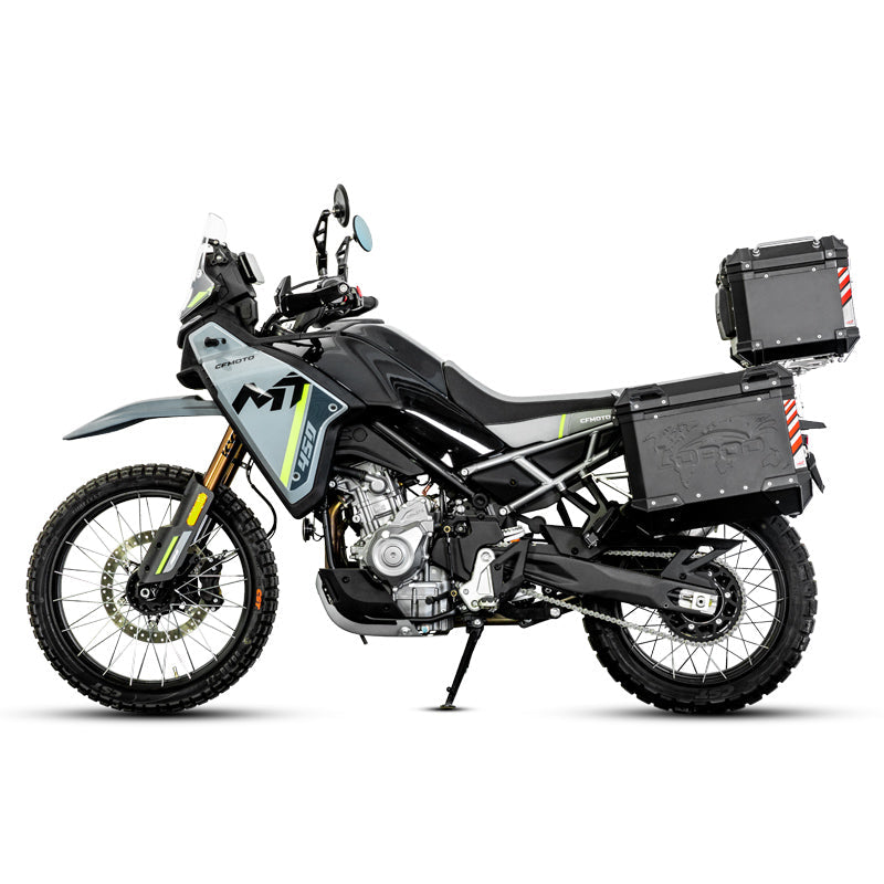 LOBOO Aluminum Side Panniers, Top Case & Mounting Rack System for CFMOTO 450MT (2024-)