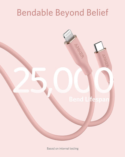 Anker <b>641</b> Cable USB-C a Lightning (Flow, 0.9 m de silicona)