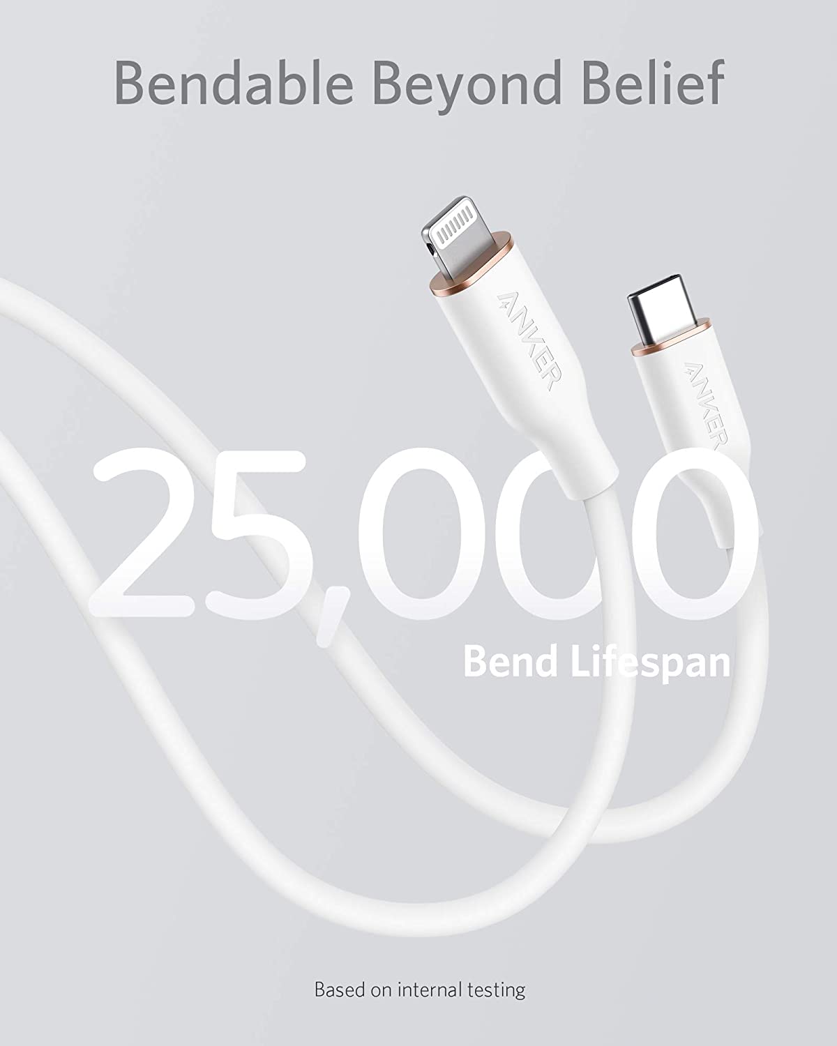 Anker <b>641</b> Cable USB-C a Lightning (Flow, 0.9 m de silicona)