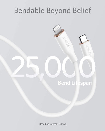 Anker <b>641</b> Cable USB-C a Lightning (Flow, 0.9 m de silicona)