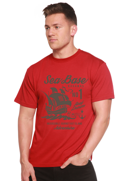 T-shirt à manches courtes Sea Base Spun Bamboo® en viscose de bambou/coton biologique pour homme avec motif graphique