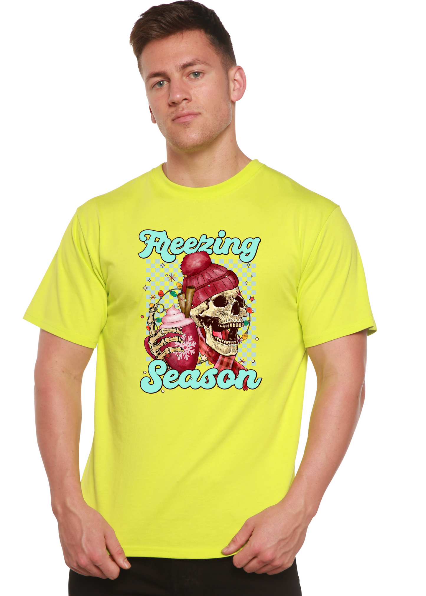 T-shirt graphique unisexe à manches courtes en bambou-viscose/coton biologique Freezing Season