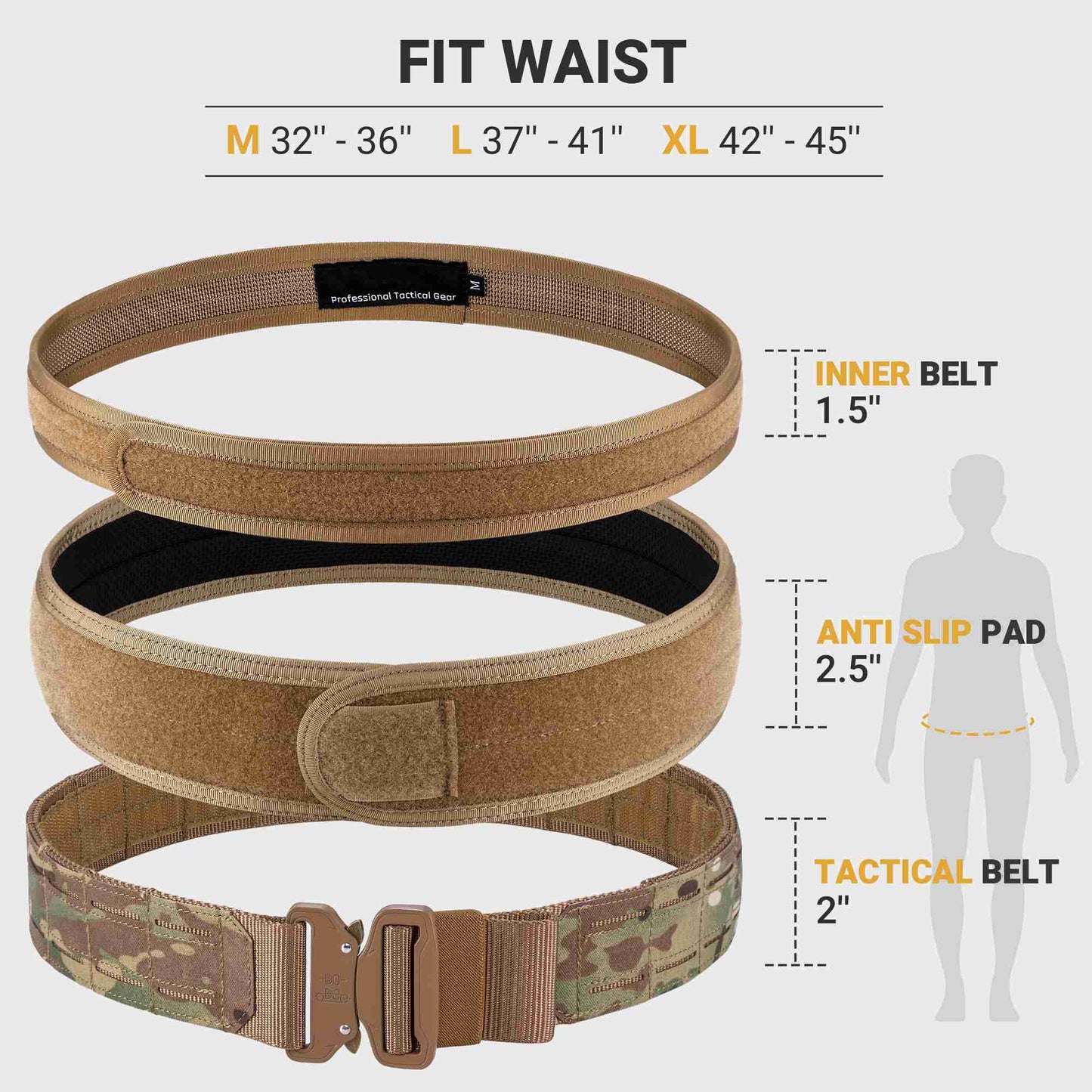 Tactical MOLLE Battle Belt with Quick Release Buckle