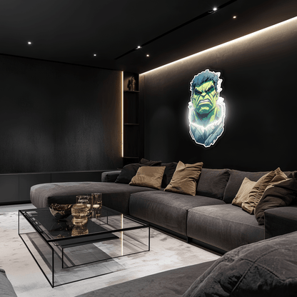 Hulk Neon Sign, Uv Print Neon, Hulk Wall Decor, Uv Print Neon Sign