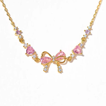Elegant Zircon Bow Chain Bracelet – Stylish Gift for Women & Girls