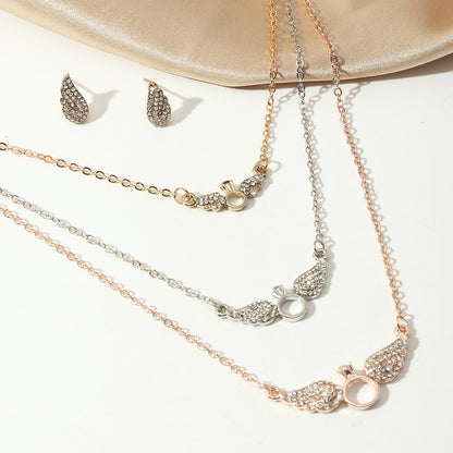 Juego de joyas estilo viento frío, personalidad sencilla, combinable