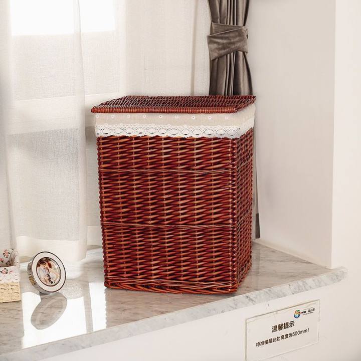 Storage Basket Rattan Large Toy With Lid