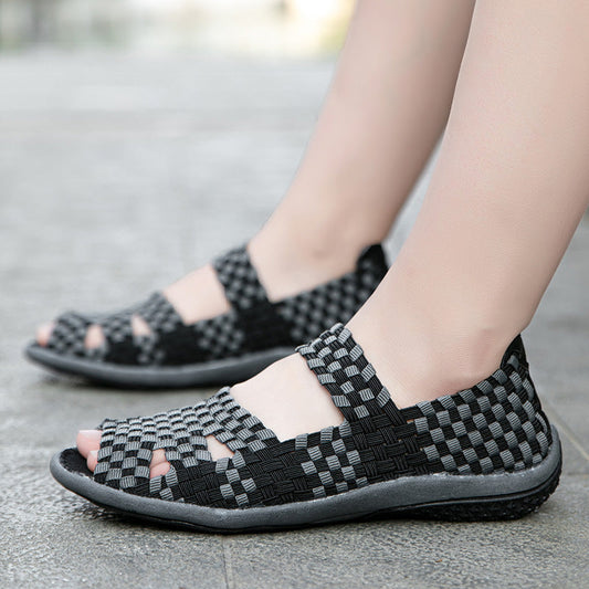 Chaussures décontractées tissées à la main et à la mode pour femmes