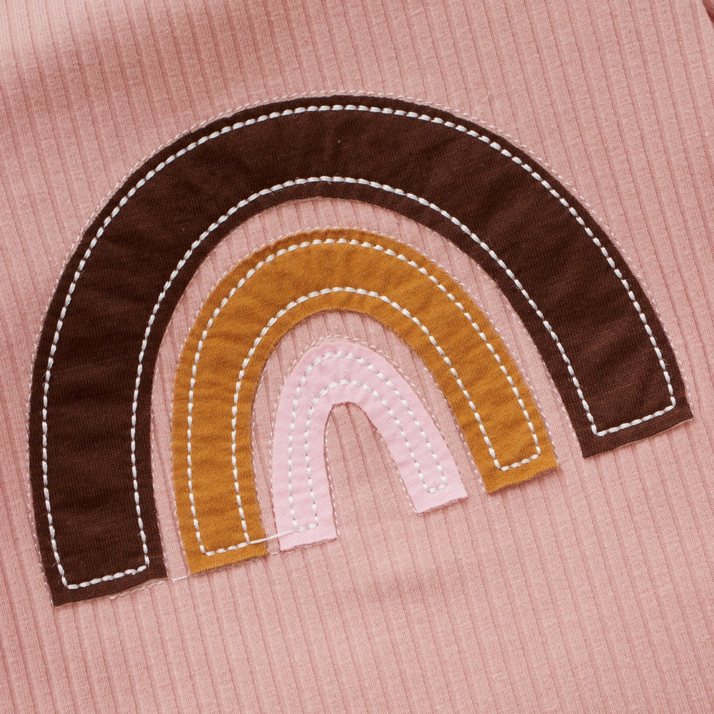 Ensemble Fille Sportif Pull à Manches Longues sans Capuche en Coton Arc-en-ciel et Pantalon