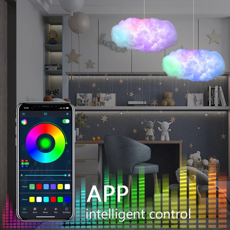 Luz de Nube USB con Control por APP, Sincronización de Música, Luz Ambiental RGBIC 3D, Simulación de Rayos y Nubes para Dormitorio