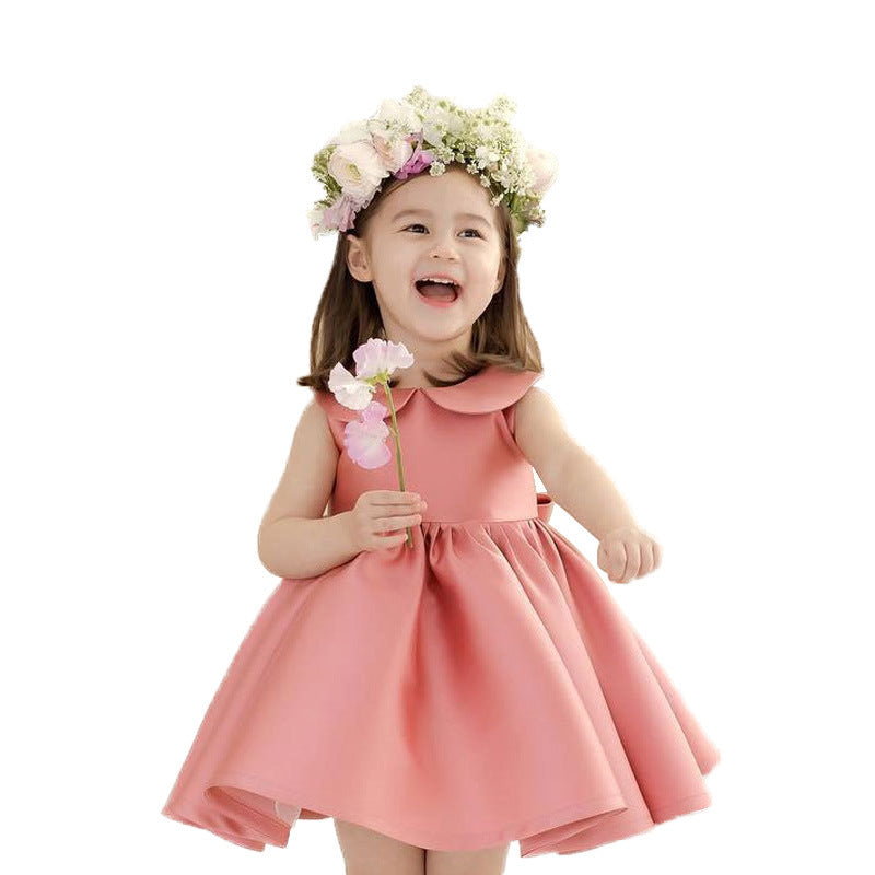 Robe d'été bouffante en fil de laine style occidental pour bébé fille d'un an, robe d'anniversaire, jupe pour enfant fille d'honneur