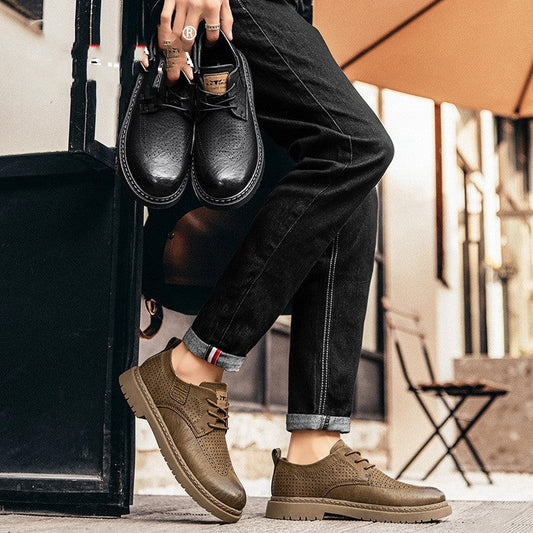 Business British Style Soft Bottom Casual Leather Shoes Male