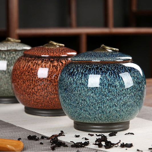 Tarro de almacenamiento de cerámica creativo para té Pu'er Tieguanyin o frutas