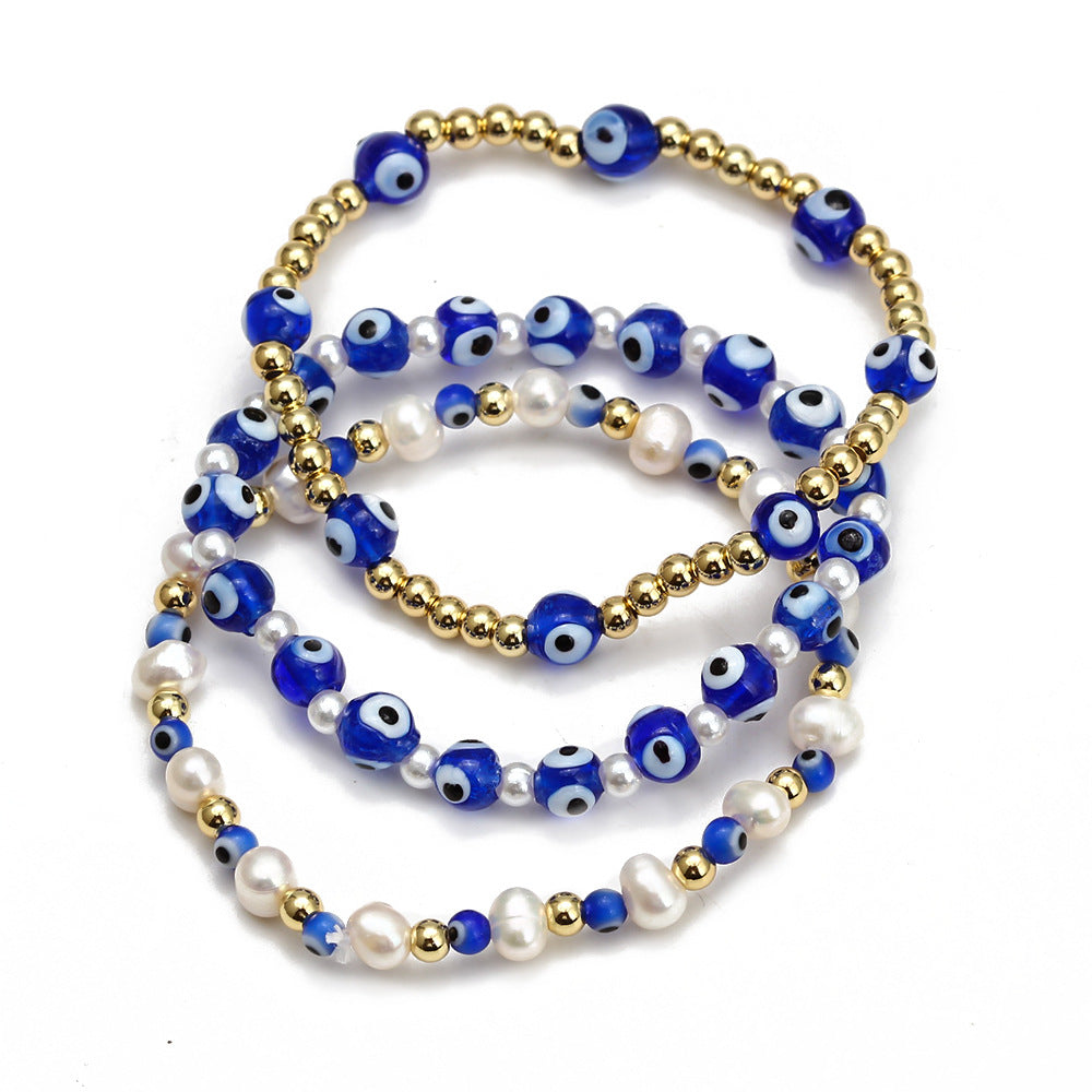 Women's Evil Eye Beads Bracelet Set – Colorful Boho Stackable Bracelets for Protection & Style
